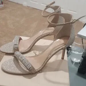 Badgley Mischka Women's Randy Heeled Sandal - Ornamented Ankle Strap Dress Sandals - View #10